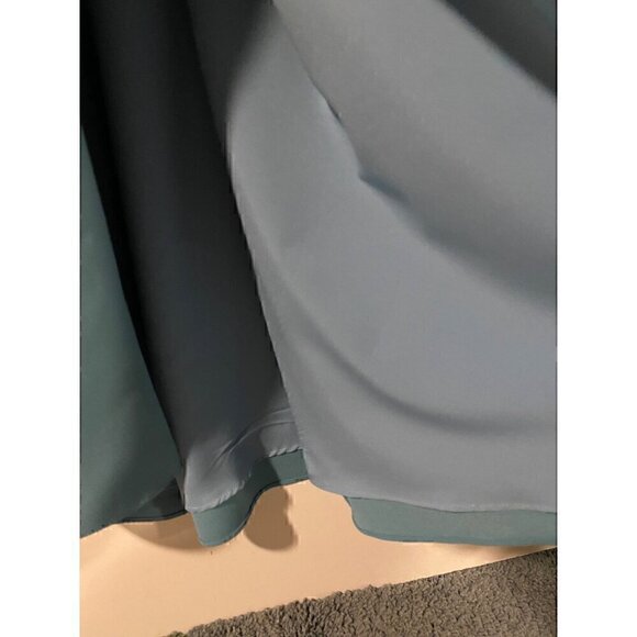Lela Rose Robin’s Egg Blue Capelet Crepe Midi Dress Size 6 Formal - Picture 4 of 14